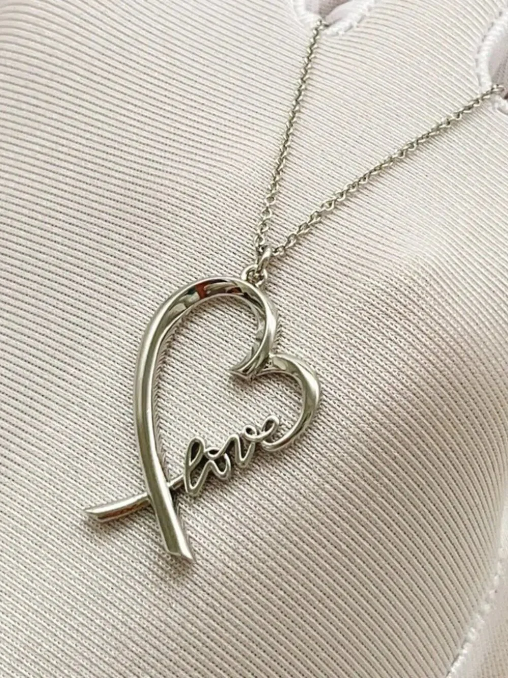 Tiffany & Co. Silver Heart Letter Necklace
